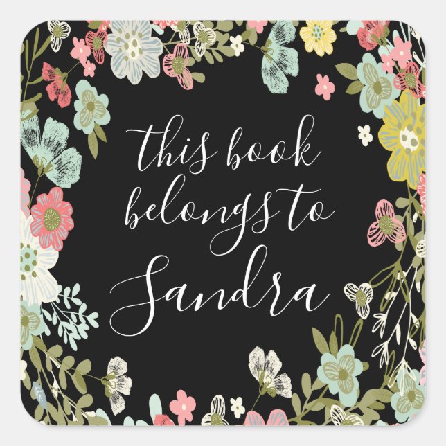 Adesivo Quadrado Este Livro Pertence Ao Nome Do Livro Colar Etiquet (Frente)