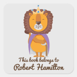 ADESIVO QUADRADO ESTE LIVRO PERTENCE AO REI DE LÍON COM CROWN