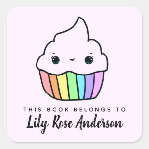 Adesivo Quadrado Este Livro Pertence Ao Reservatório De Cupcakes
