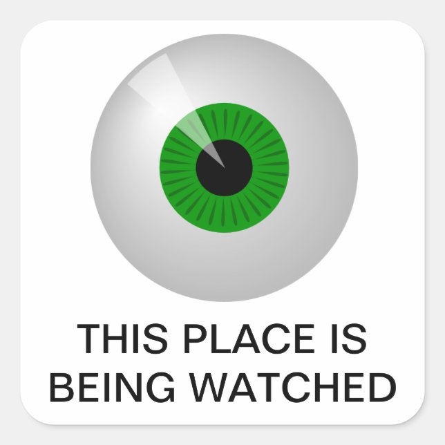 Adesivo Quadrado Este lugar está sendo vigiado (Frente)