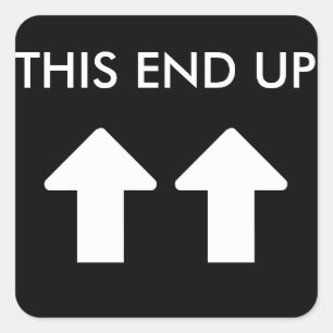 Adesivo Quadrado Este termine acima a seta branca