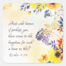Adesivo Quadrado Ester 4:14 Venha ao Reino para esse período