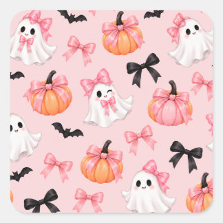 Adesivo Quadrado Estética assustadora e feminina de Halloween