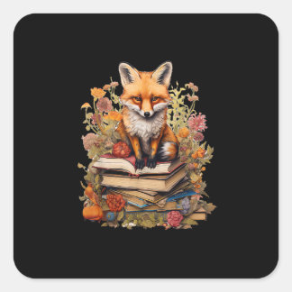 Adesivo Quadrado Estética Cottagecore Amante de Livros Goblincore C