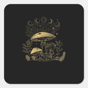 Adesivo Quadrado Estética Cottagecore Cogumelos Fungos Goblincore