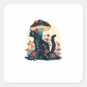 Adesivo Quadrado Estética Cottagecore Goblincore Cogumelo Fairycor