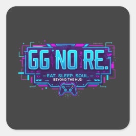 Adesivo Quadrado Estética de jogo Cyberpunk GG NO RE - Gamer Neon