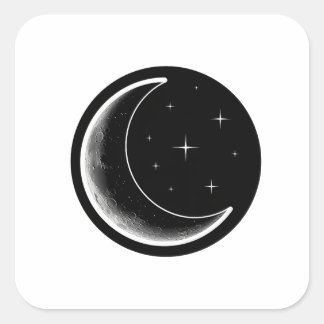 Adesivo Quadrado Estética Minimalista Escura Lua