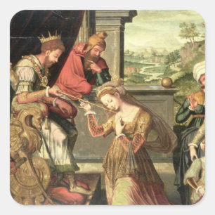Adesivo Quadrado Esther antes do rei Ahasuerus com o Haman que est