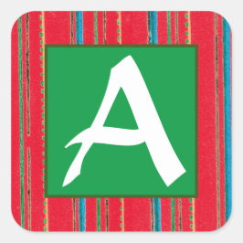 ADESIVO QUADRADO ESTICADOR DE NATAL INICIAL PERSONALIZÁVEL