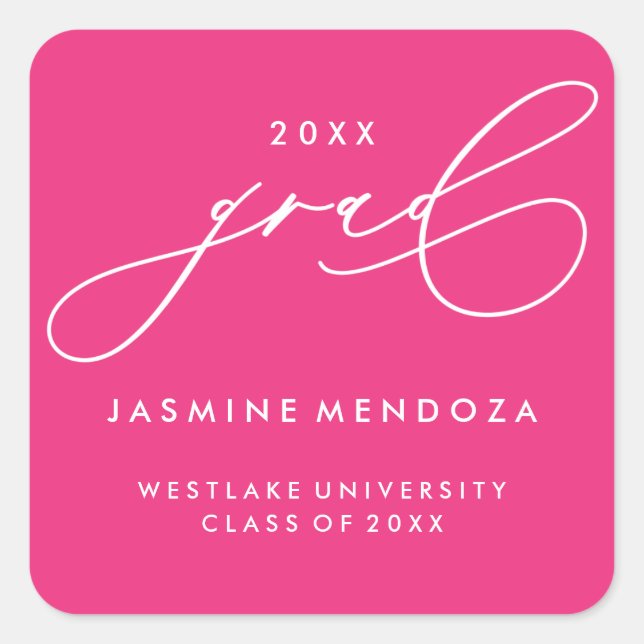 ADESIVO QUADRADO ESTICADOR SIMPLES DE GRADUAÇÃO DE CALLIGRÁFICO QUÍ (Frente)