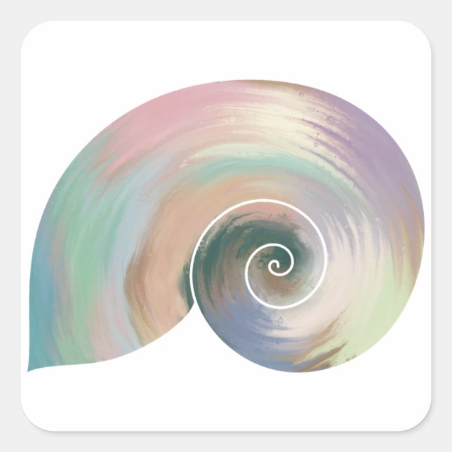 Adesivo Quadrado Estilo acrílico Nautilus Shell Sticker (Frente)