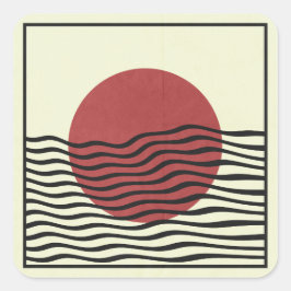 Adesivo Quadrado Estilo Bauhaus Sunset