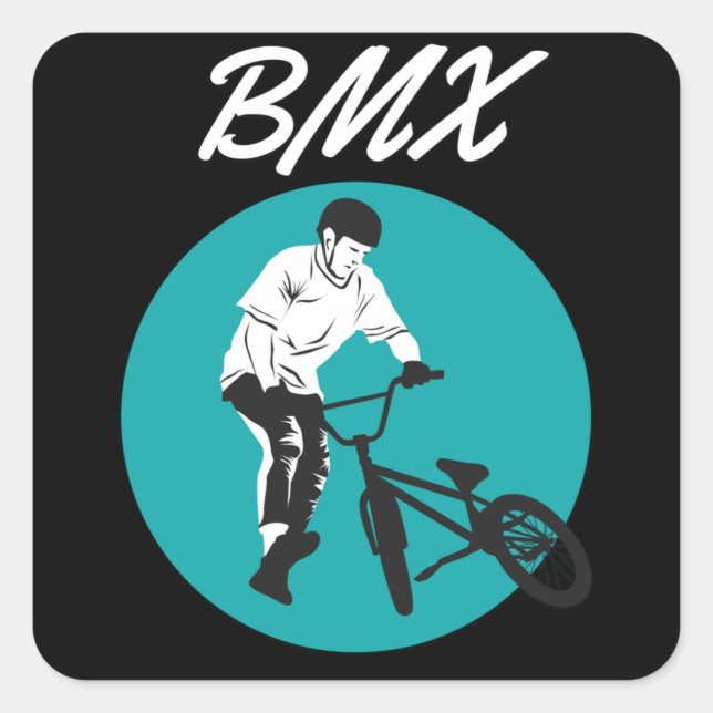 Adesivo Quadrado Estilo BMX Retroativo do Biker legal (Frente)
