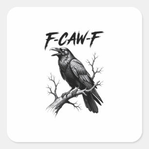 Adesivo Quadrado Estilo Clássico F Caw F Amante de Corvo Meme