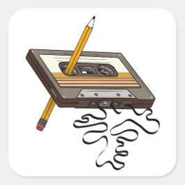 Adesivo Quadrado Estilo da fita de cassete retrorreflectora retroat