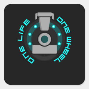 Adesivo Quadrado Estilo de Neon EUC de Uma Roda