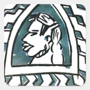 Adesivo Quadrado Estilo de Triângulo Azul de Hakuna Matata