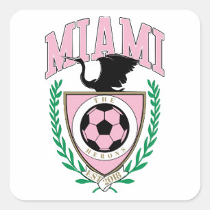 Adesivo Quadrado Estilo de Variação de Futebol de Miami