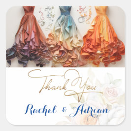 Adesivo Quadrado Estilo de Vestido de Casamento