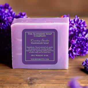 Adesivo Quadrado Estilo de vinheta escura, verde-roxo, superficial