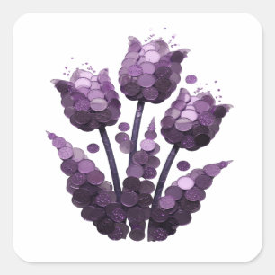Adesivo Quadrado Estilo de Vinil Abstrato Roxo Vibrante