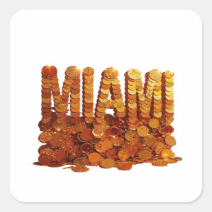 Adesivo Quadrado Estilo de Vinil Cool Gold MIAMI