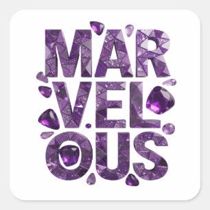 Adesivo Quadrado Estilo de Vinil MARAVILHOSO Roxo Brilhante