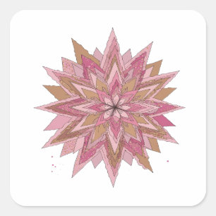 Adesivo Quadrado Estilo de Vinil Rosa Intenso PINK STAR