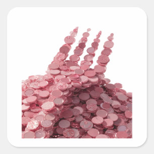 Adesivo Quadrado Estilo de Vinil Rosa ÚNICO MÃO DE DINHEIRO