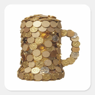 Adesivo Quadrado Estilo de Vinil TESOURO DOURADO Prateado Excêntric