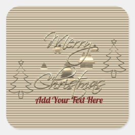 Adesivo Quadrado Estilo de Vintage Feliz Natal