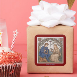 Adesivo Quadrado Estilo de Vintage Tristan e legenda Isolada