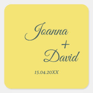 Adesivo Quadrado Estilo Minimalista   Fonte de Caligrafia Casamento