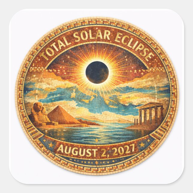 Adesivo Quadrado Estilo Mosaico 2027 Eclipse (Frente)