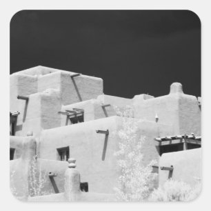 Adesivo Quadrado Estilo Pueblo Inn de adobe em Loretto, Santa Fe, N