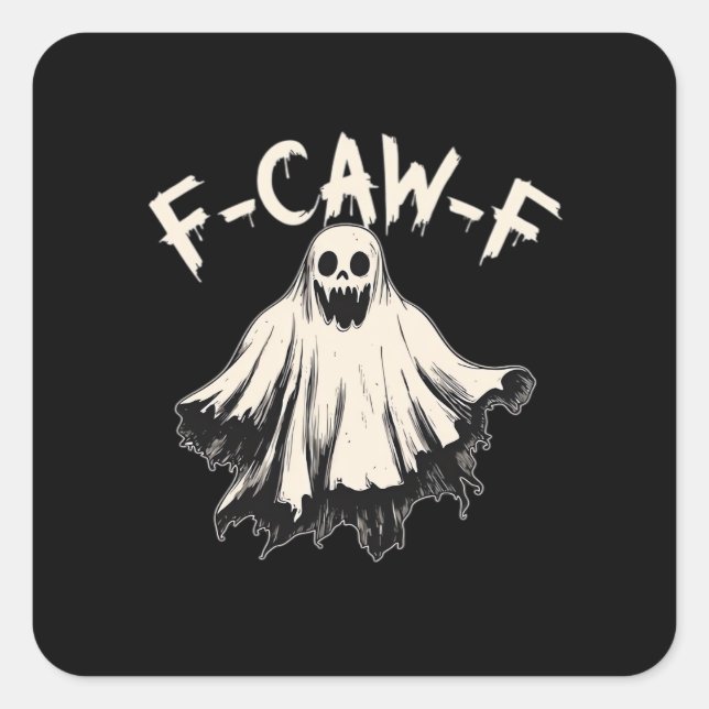 Adesivo Quadrado Estilo Retro Clássico F Caw F Raven (Frente)
