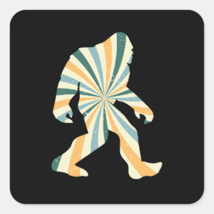 Adesivo Quadrado Estilo Retroativo Bigfoot Squatchy 90s