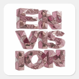 Adesivo Quadrado Estilo Vinil Rosa ÚNICO ENVISION