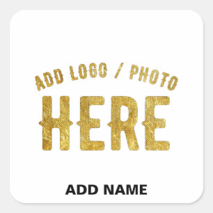 ADESIVO QUADRADO ESTILOSO BRANCO PERSONALIZÁVEL MODERNO VERIFICADO 