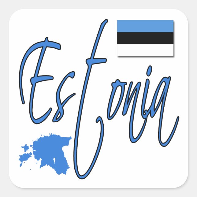 Adesivo Quadrado Estônia (Frente)