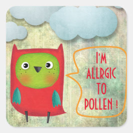 ADESIVO QUADRADO ESTOU ALÉRGICO A PÓLEN DOCE DE VACAS RUSTICAS
