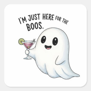 Adesivo Quadrado Estou aqui para o Boos Halloween