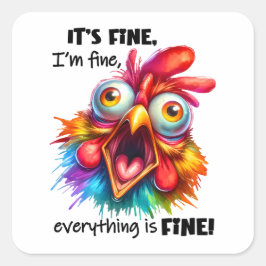 Adesivo Quadrado Estou bem, está tudo bem Engraçado.