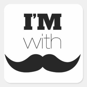 Adesivo Quadrado Estou com bigode