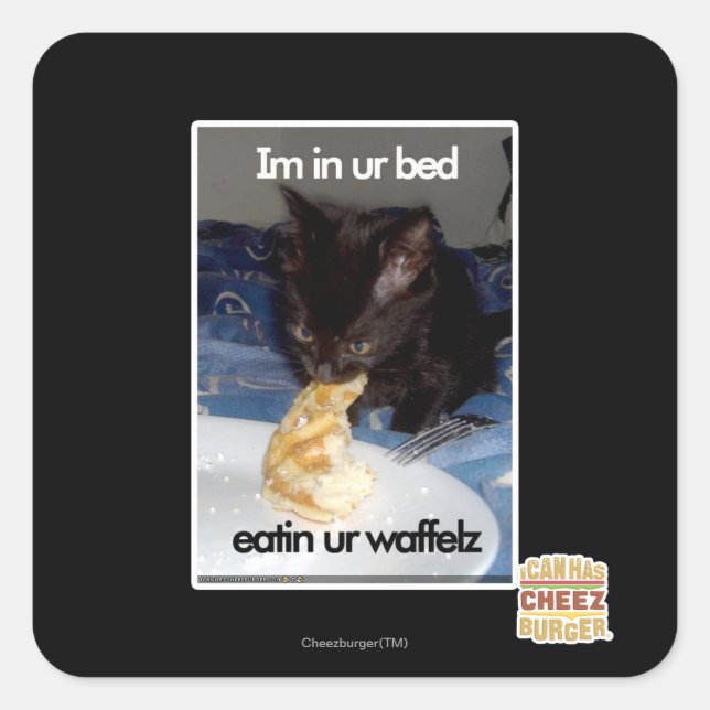 Adesivo Quadrado Estou na nossa cama (Frente)