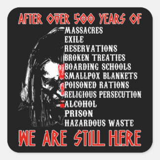 Adesivo Quadrado Estou orgulhoso do 86 nativo americano