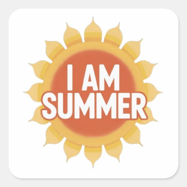 Adesivo Quadrado Estou Verão (Frente)