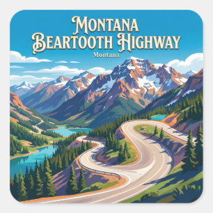 Adesivo Quadrado Estrada Beartooth Montana