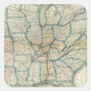 Adesivo Quadrado Estrada de ferro 2 de Louisville e de Nashville